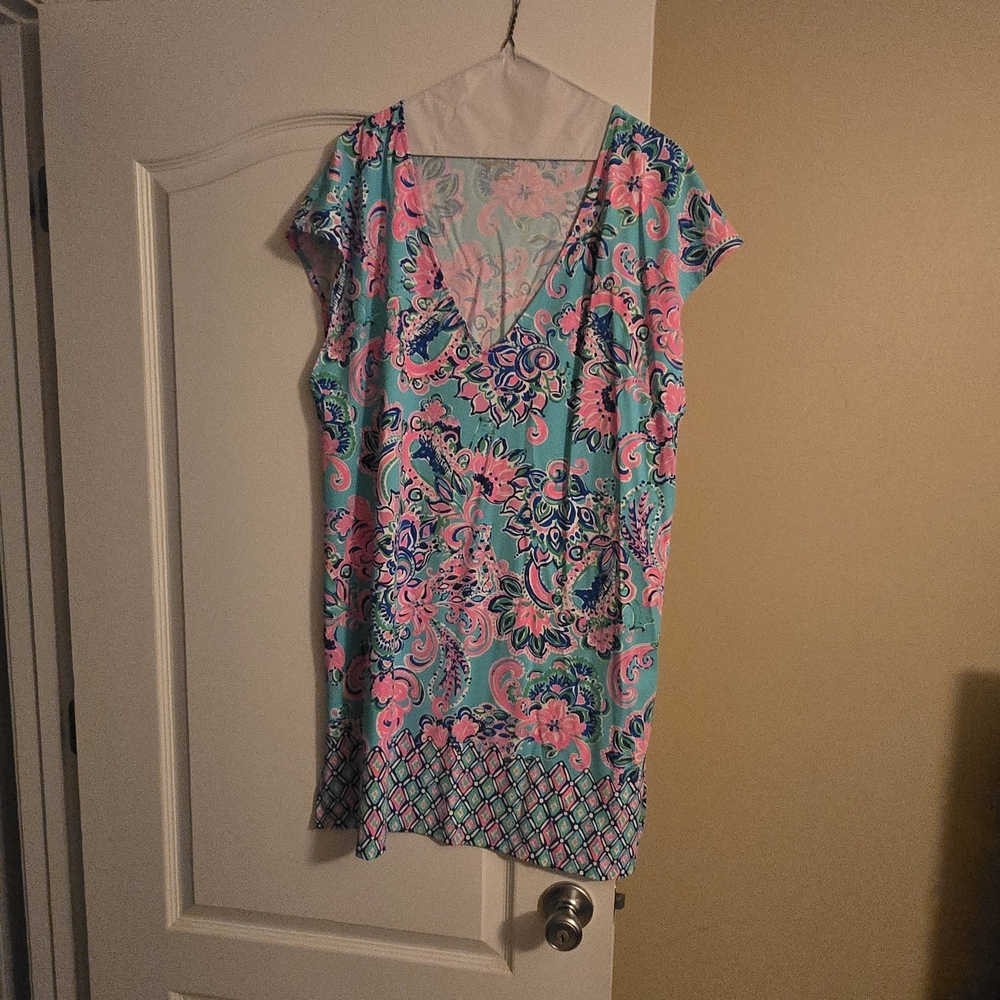 Lilly Pulitzer Pink and Blue Paisley Mini Dress
